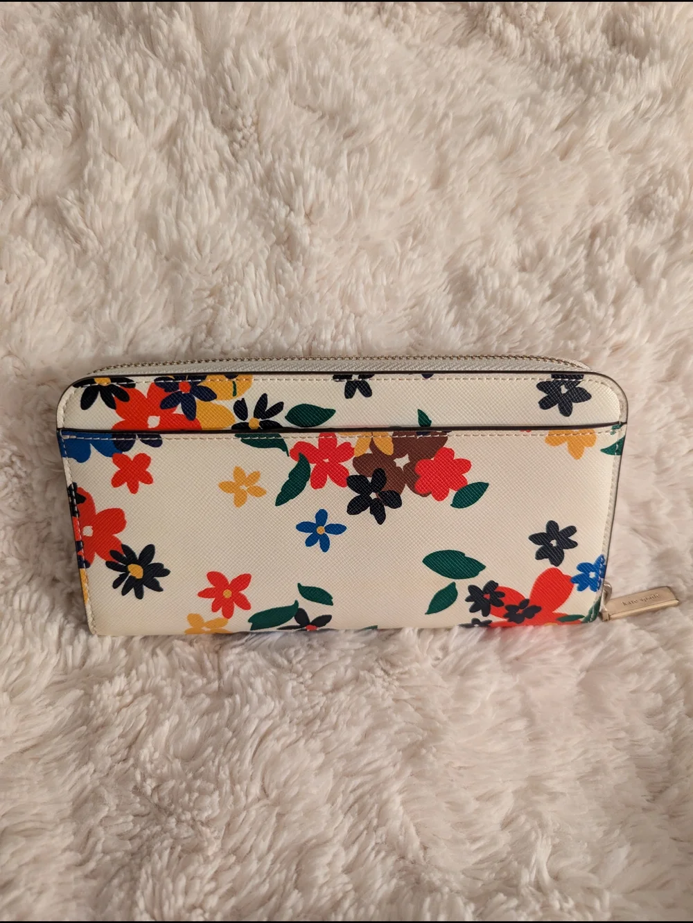Kate Spade Floral Zip-Around Wallet - White Multi